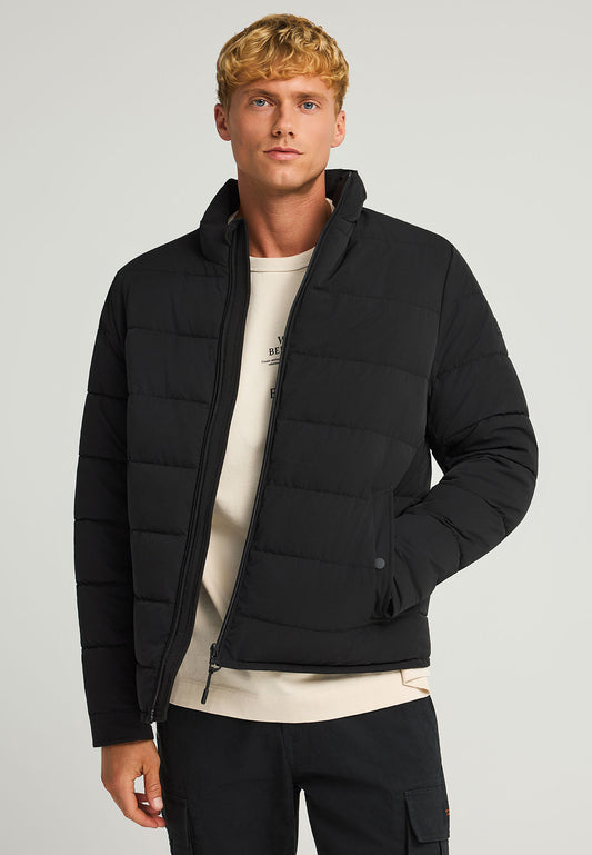 Jachetă matlasată casual cu guler înalt