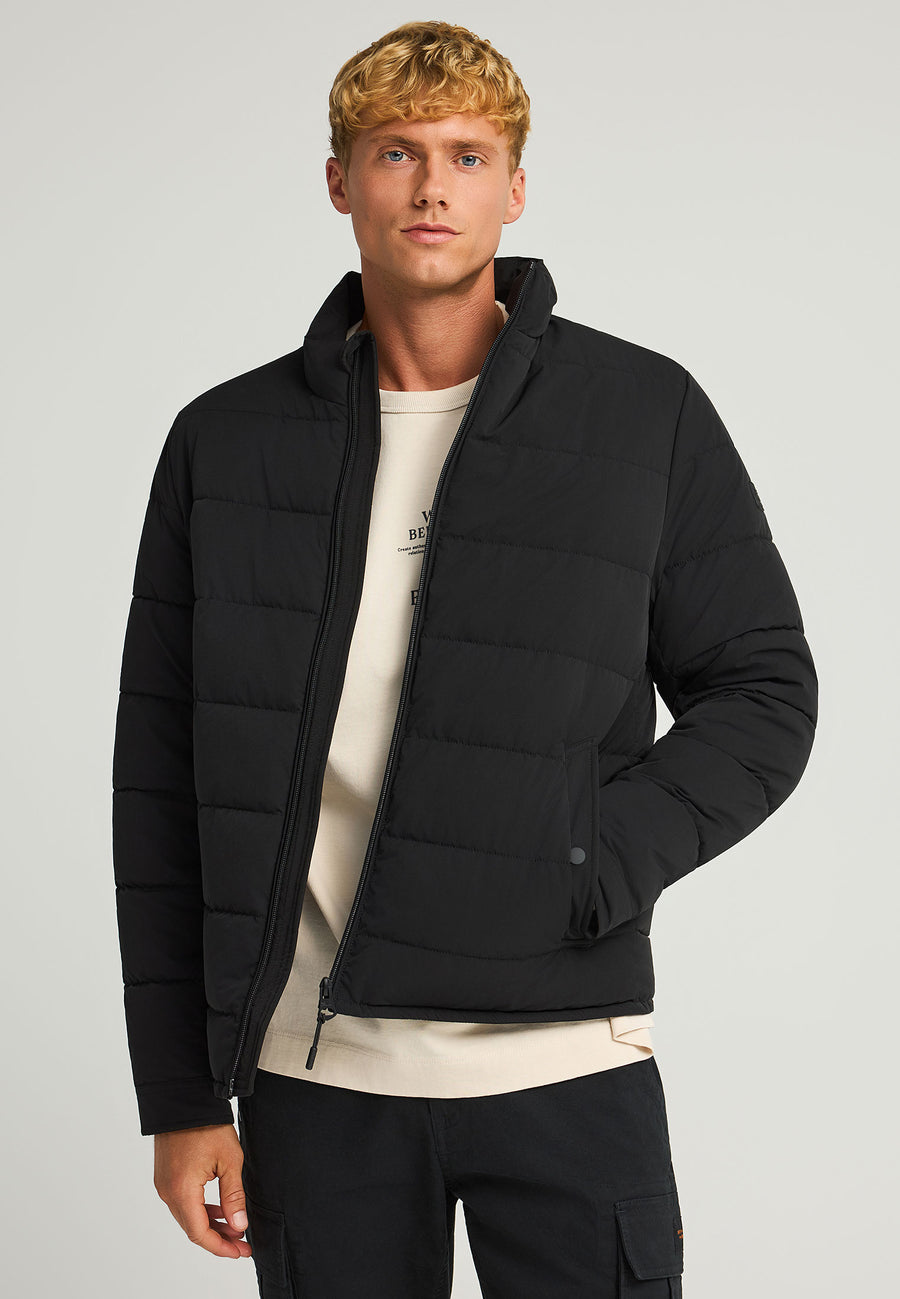 Jachetă matlasată casual cu guler înalt