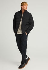 Jachetă matlasată casual cu guler înalt