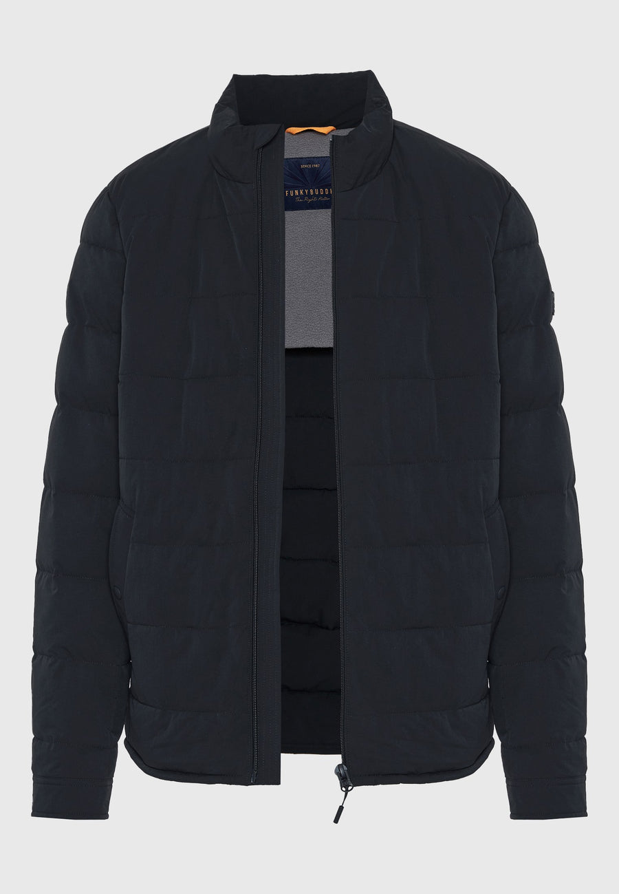 Jachetă matlasată casual cu guler înalt