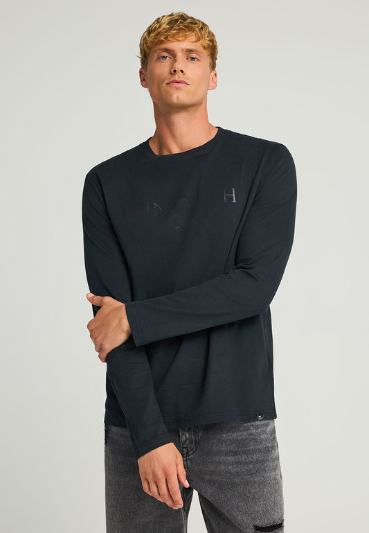 Tricou cu mânecă lungă și imprimeu funky cu piept de Buddha