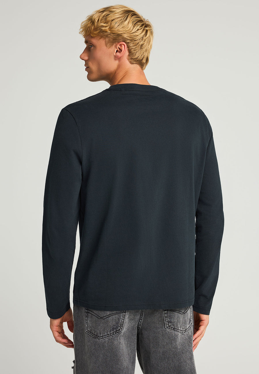 Tricou cu mânecă lungă și imprimeu funky cu piept de Buddha