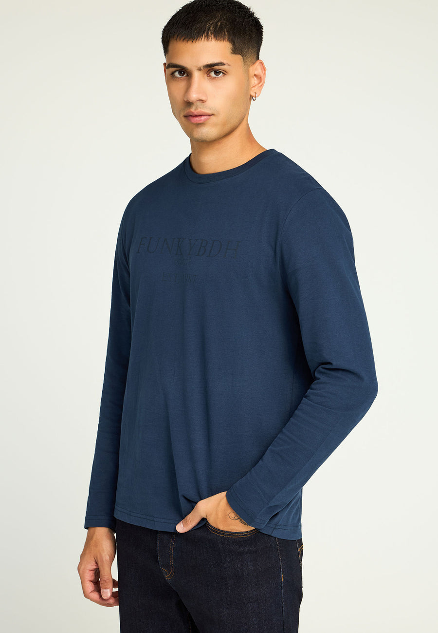 Tricou cu mânecă lungă și imprimeu funky cu piept de Buddha