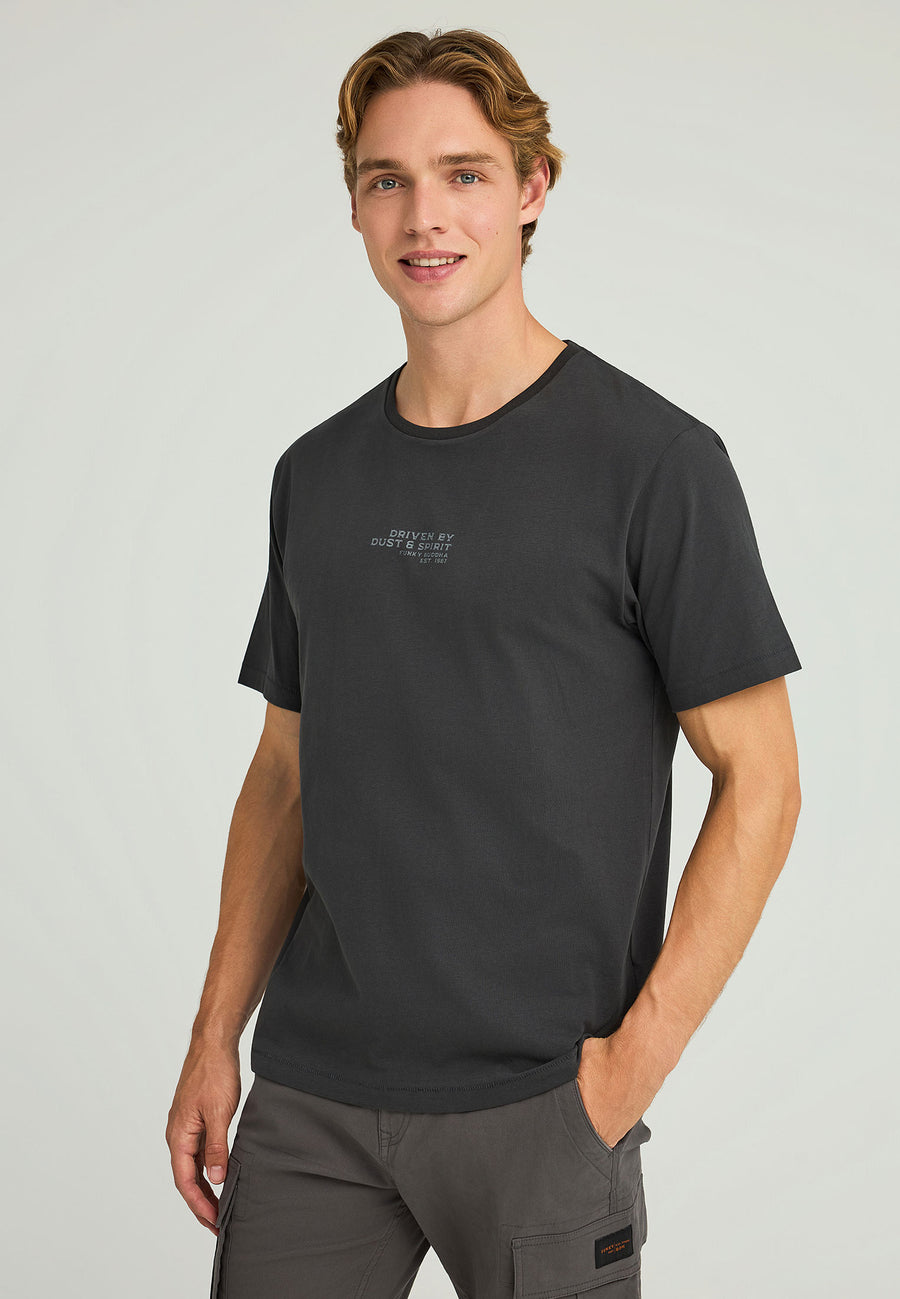 Tricou cu croială lejeră și imprimeu pe spate