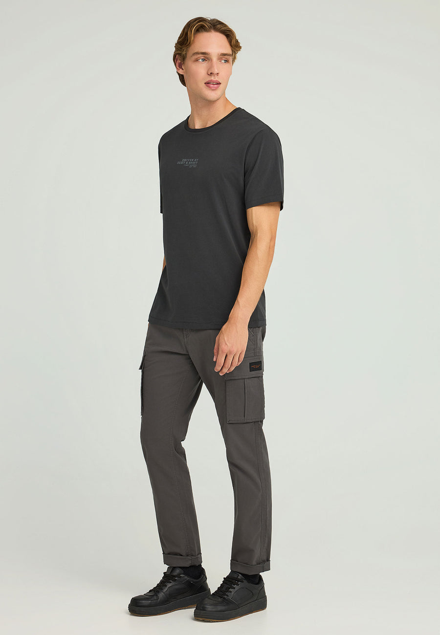 Tricou cu croială lejeră și imprimeu pe spate