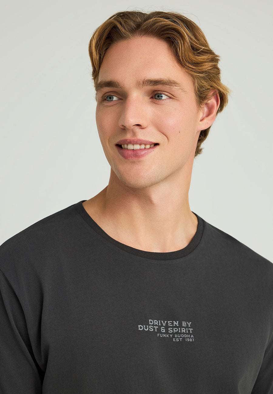 Tricou cu croială lejeră și imprimeu pe spate