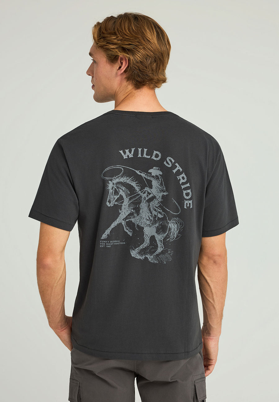 Tricou cu croială lejeră și imprimeu pe spate