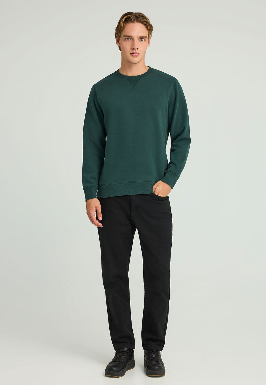 Hanorac simplu cu guler rotund pentru bărbați