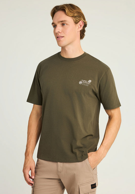 Tricou lejer cu imprimeu vintage pe spate