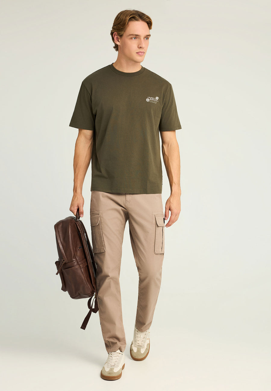 Tricou lejer cu imprimeu vintage pe spate