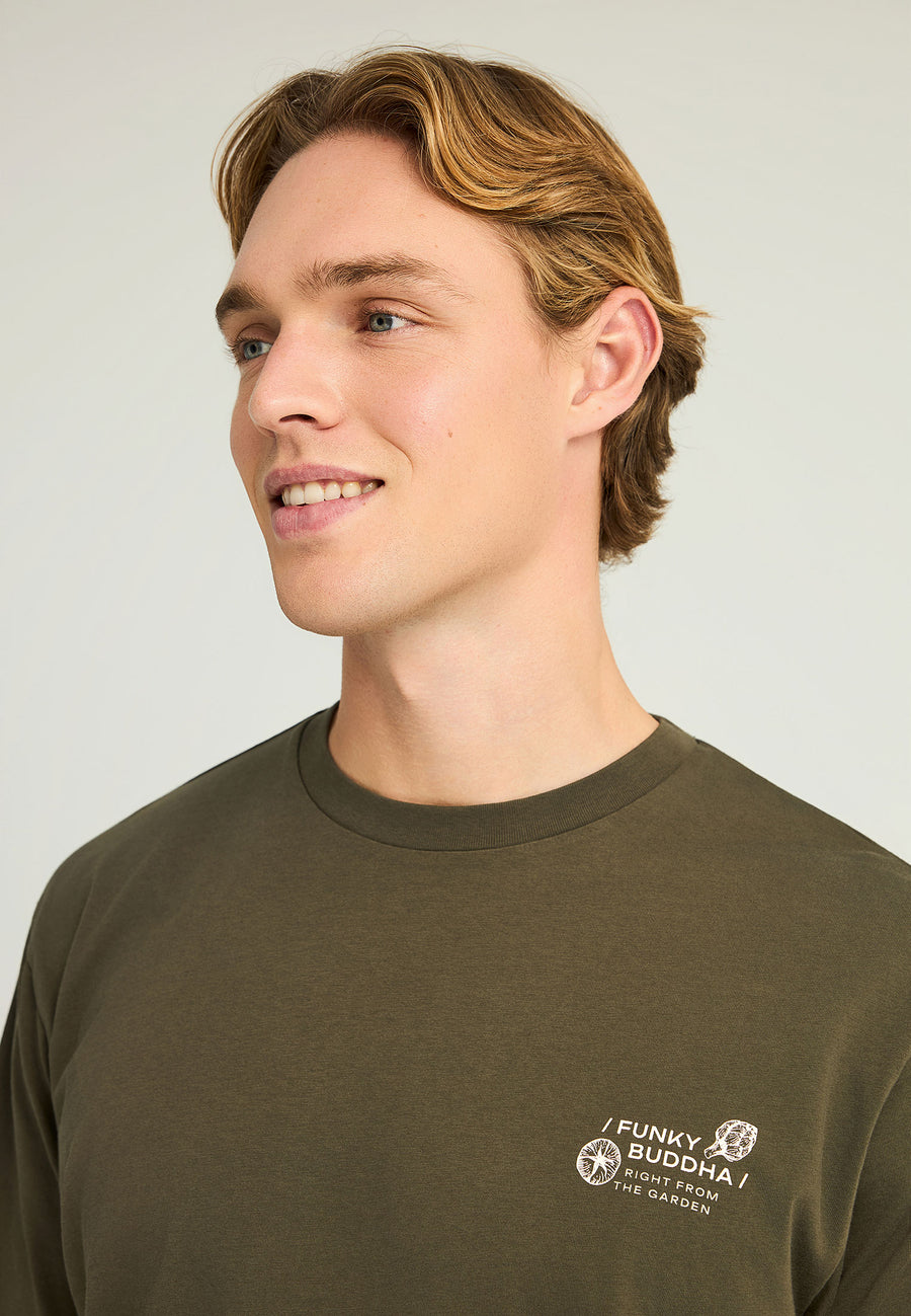 Tricou lejer cu imprimeu vintage pe spate