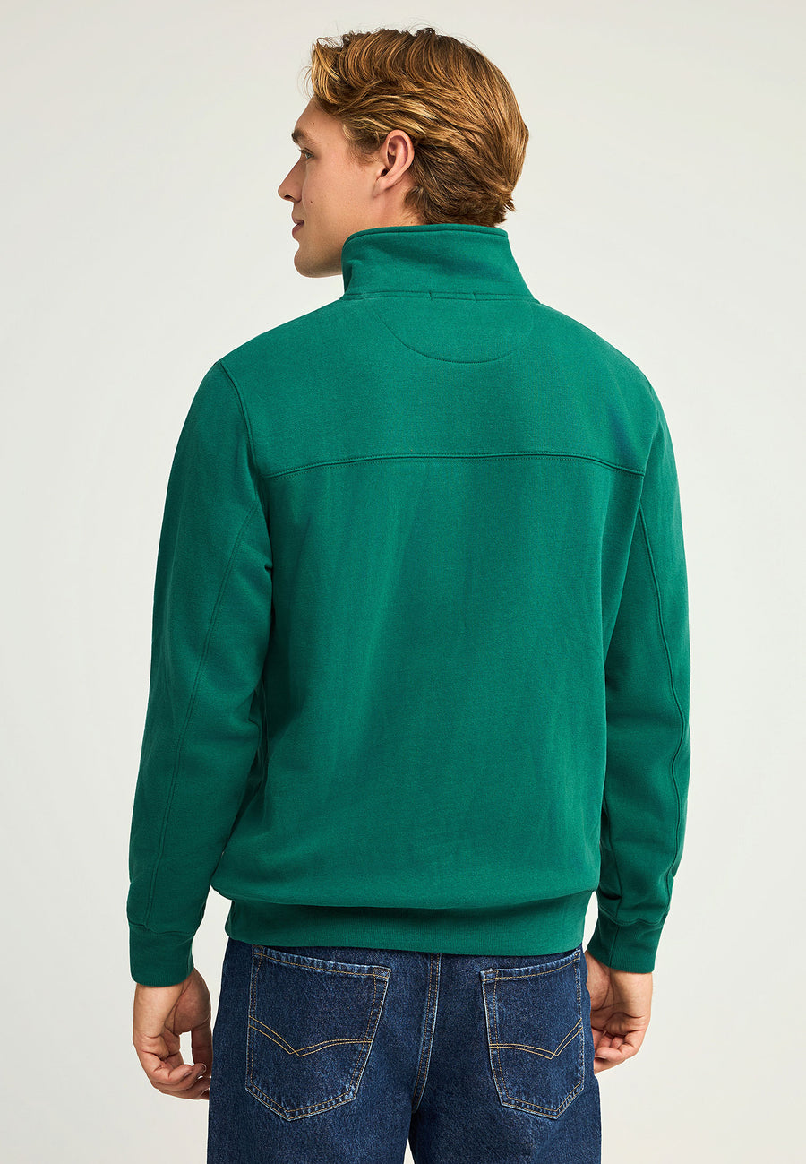 Hanorac bărbătesc cu fermoar pe jumătate și guler înalt