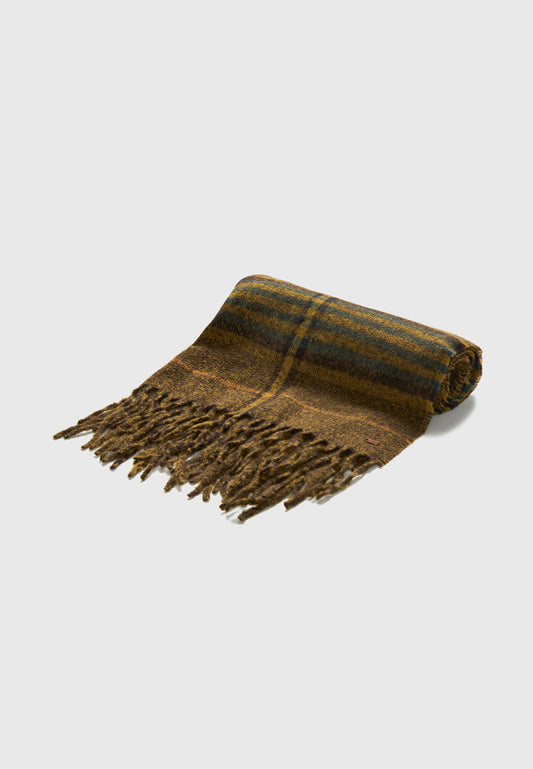 Men's checkered scarf with fringes