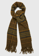 Men's checkered scarf with fringes