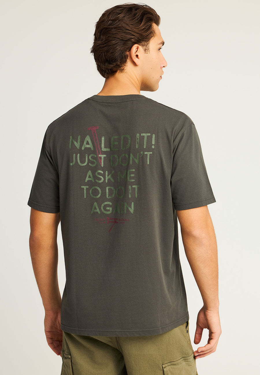 Tricou cu imprimeu text pe spate