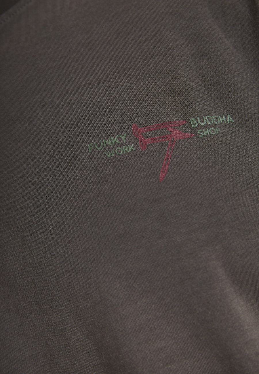 Tricou cu imprimeu text pe spate