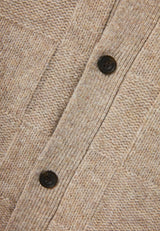 Cardigan tricotat bărbătesc cu guler înalt