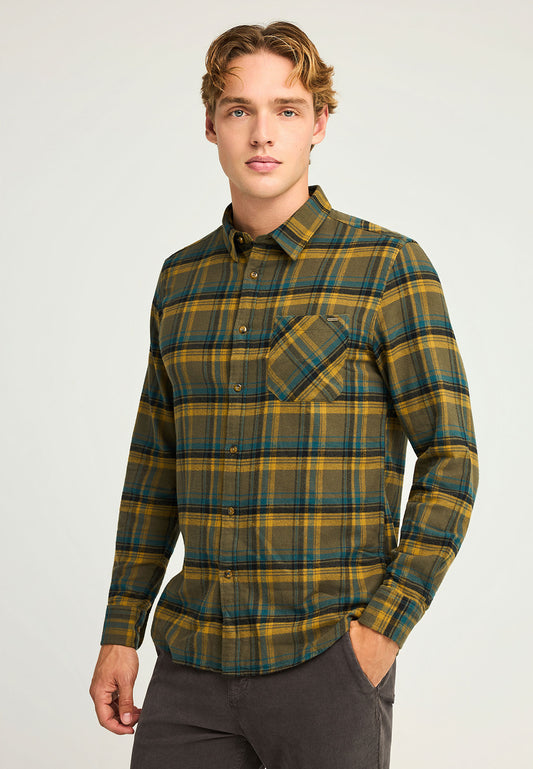 Cămașă bărbătească din bumbac cu carouri