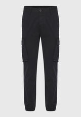 Pantaloni cargo bărbătești, croială regulată, cu manșetă la tiv