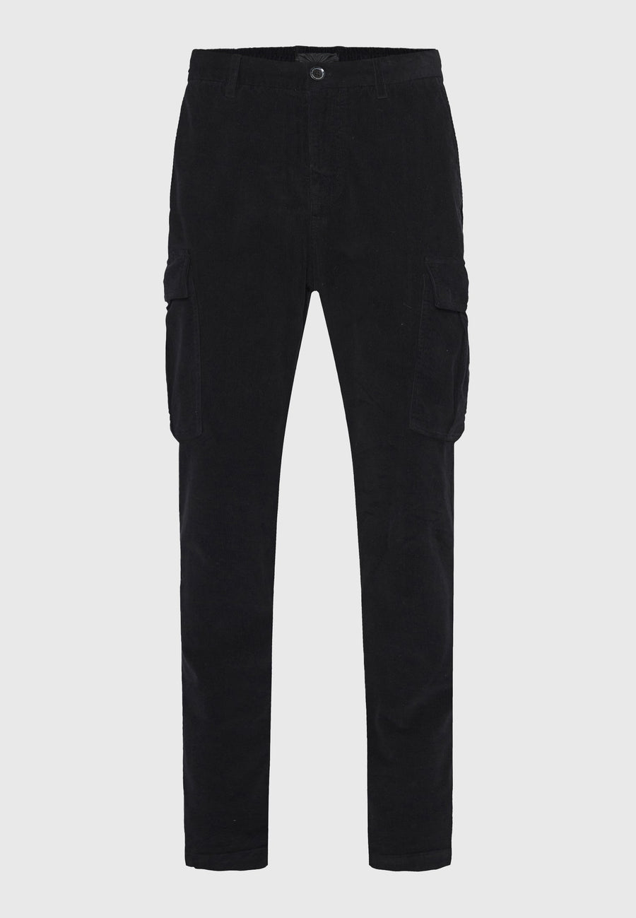 Pantaloni cargo din catifea reiată, croială lejeră, pentru bărbați