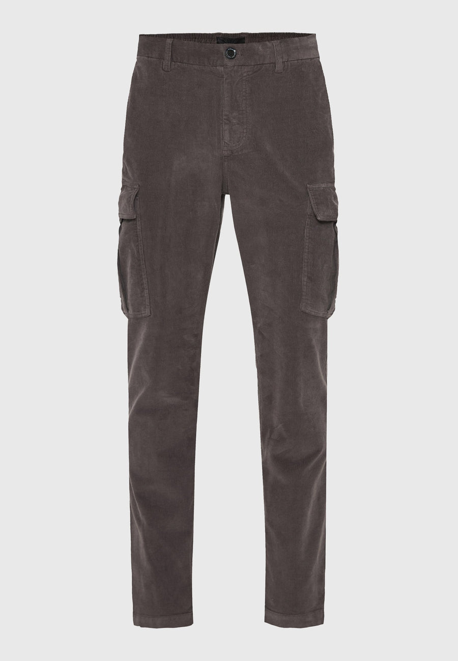 Pantaloni cargo din catifea reiată, croială lejeră, pentru bărbați