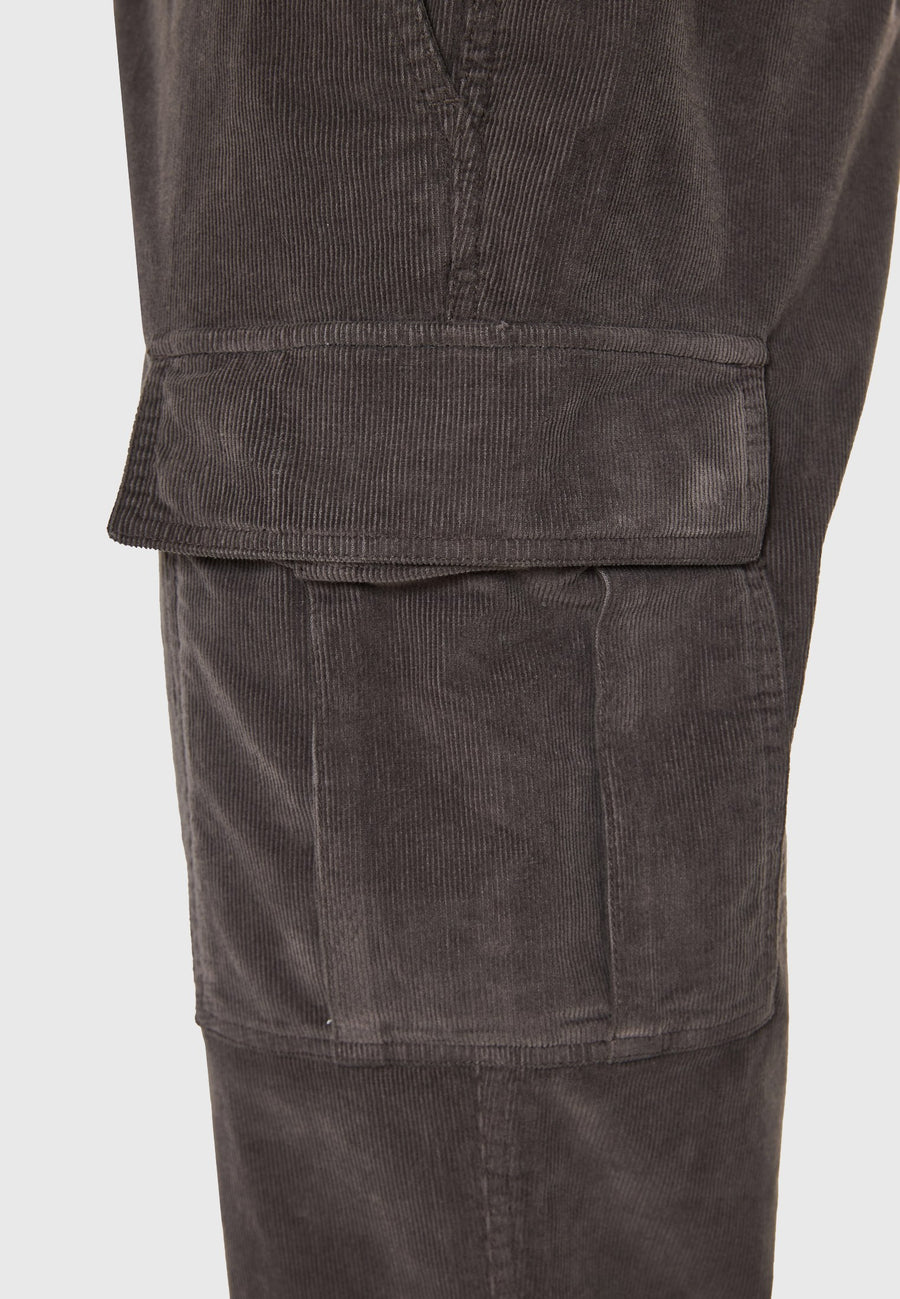 Pantaloni cargo din catifea reiată, croială lejeră, pentru bărbați