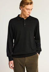 Tricou polo cu mânecă lungă din material tricotat