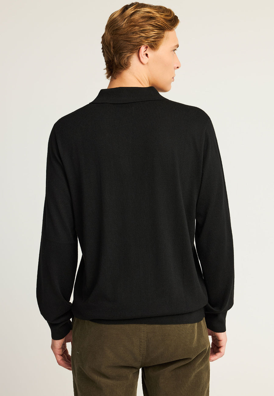 Tricou polo cu mânecă lungă din material tricotat