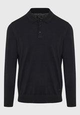 Tricou polo cu mânecă lungă din material tricotat