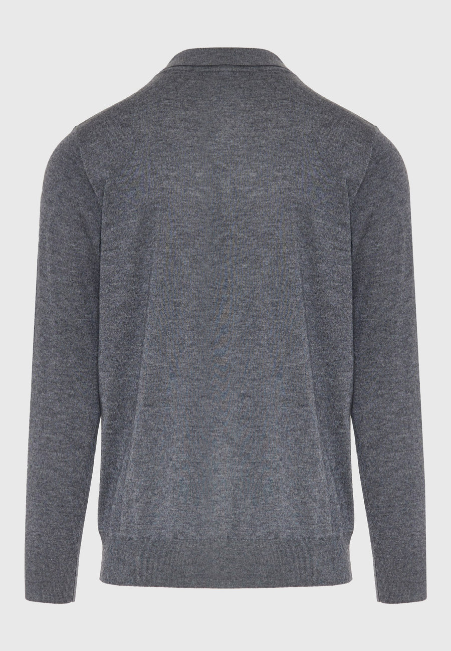 Tricou polo cu mânecă lungă din material tricotat