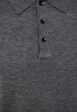 Tricou polo cu mânecă lungă din material tricotat