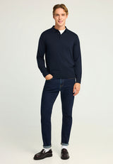 Tricou polo cu mânecă lungă din material tricotat