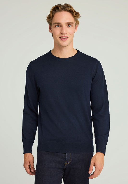 Regular fit men's sweater in melange knit