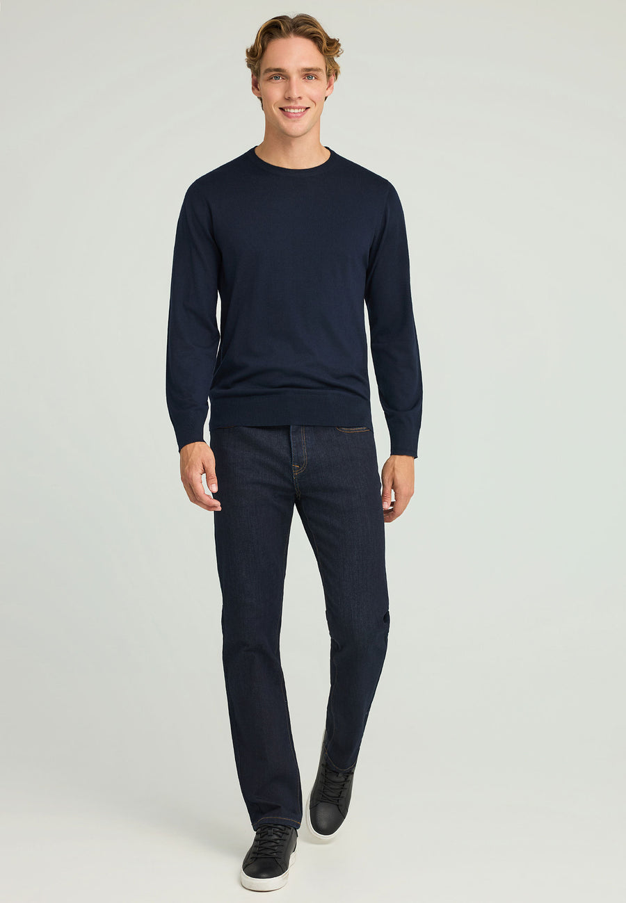 Pulover bărbătesc cu croială regulată, tricotat melanj