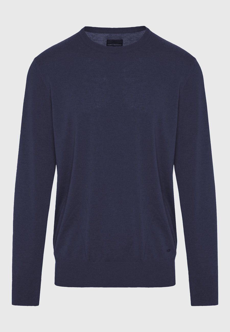 Pulover bărbătesc cu croială regulată, tricotat melanj