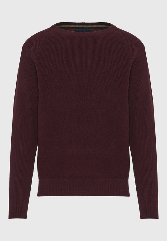 Men's cotton pullover in melange knit