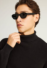 Pulover tricotat din bumbac pentru bărbați, cu guler înalt