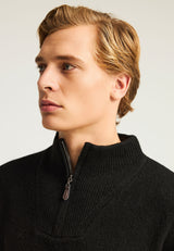 Pulover bărbătesc cu fermoar pe jumătate