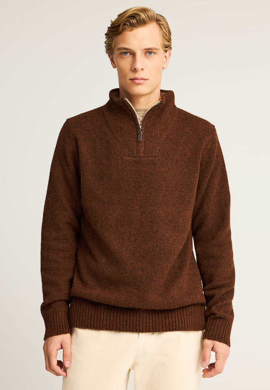 Pulover bărbătesc cu fermoar pe jumătate
