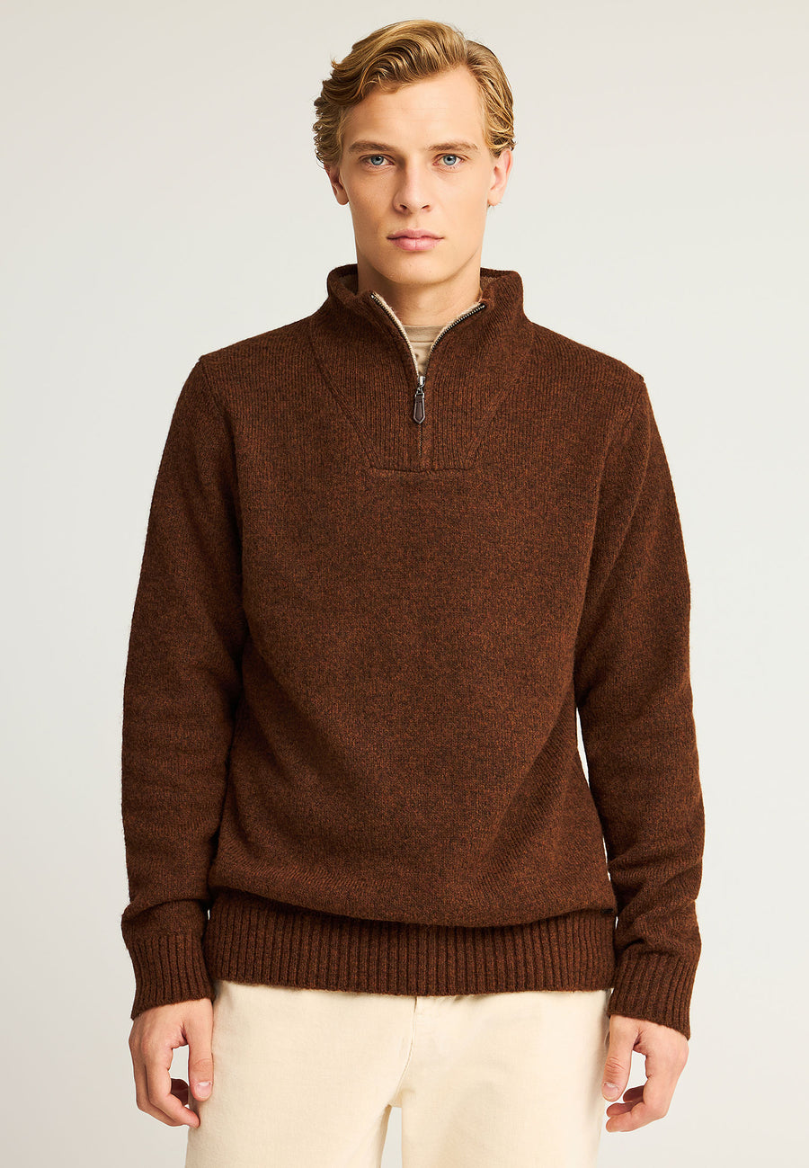 Pulover bărbătesc cu fermoar pe jumătate