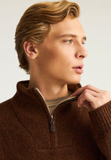 Pulover bărbătesc cu fermoar pe jumătate