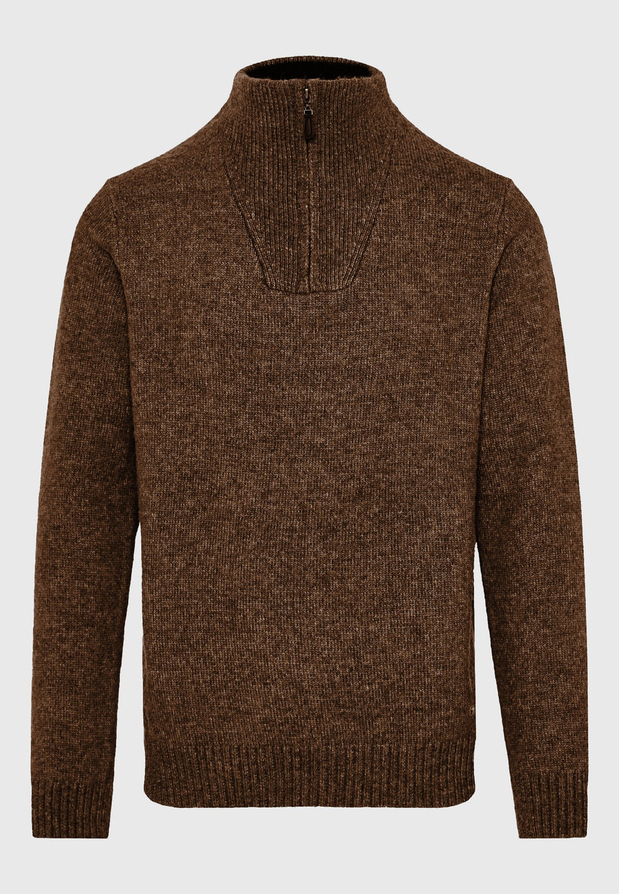 Pulover bărbătesc cu fermoar pe jumătate
