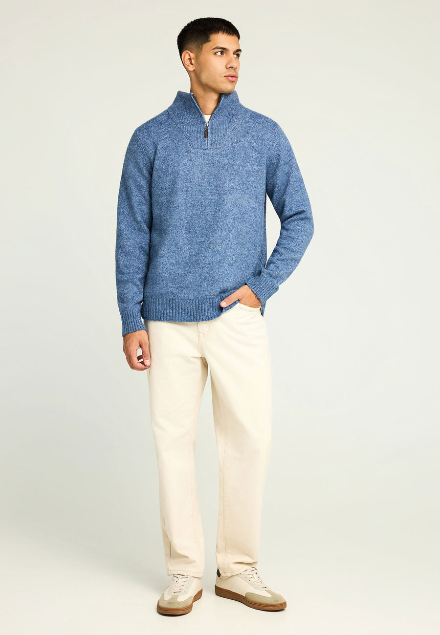 Pulover bărbătesc cu fermoar pe jumătate