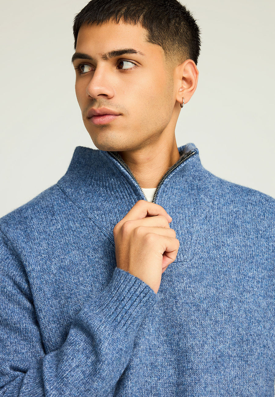 Pulover bărbătesc cu fermoar pe jumătate