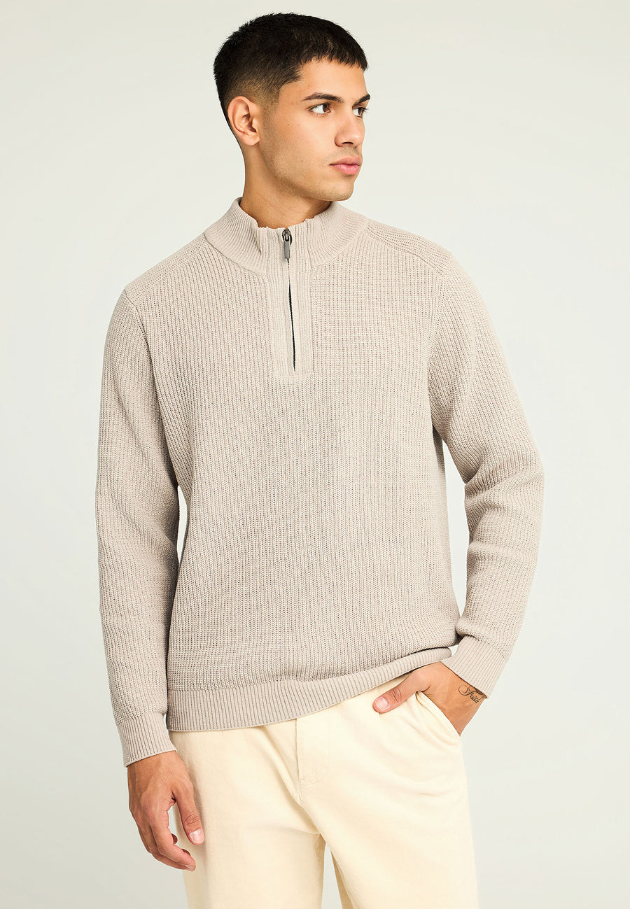 Pulover bărbătesc cu fermoar pe jumătate