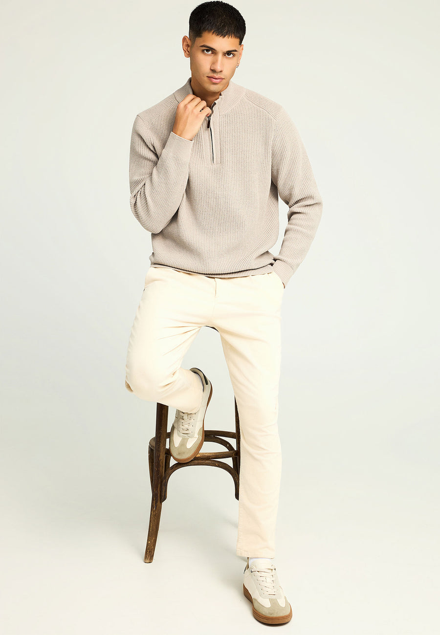 Pulover bărbătesc cu fermoar pe jumătate