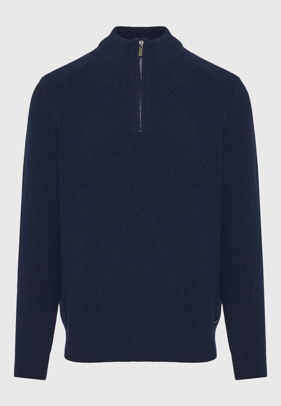 Pulover bărbătesc cu fermoar pe jumătate