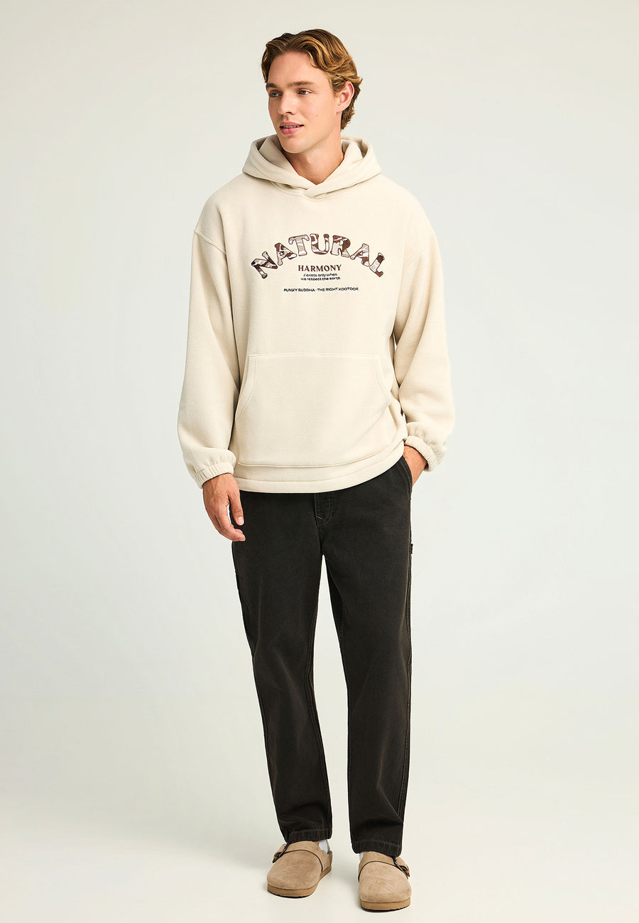 Hanorac bărbătesc sustenabil cu imprimeu pe piept