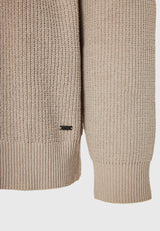 Pulover tricotat cu guler rotund pentru bărbați