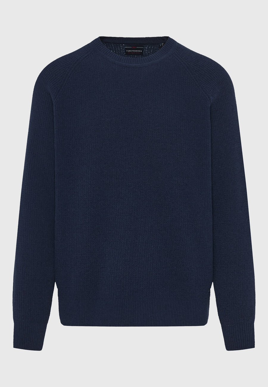 Pulover tricotat cu guler rotund pentru bărbați